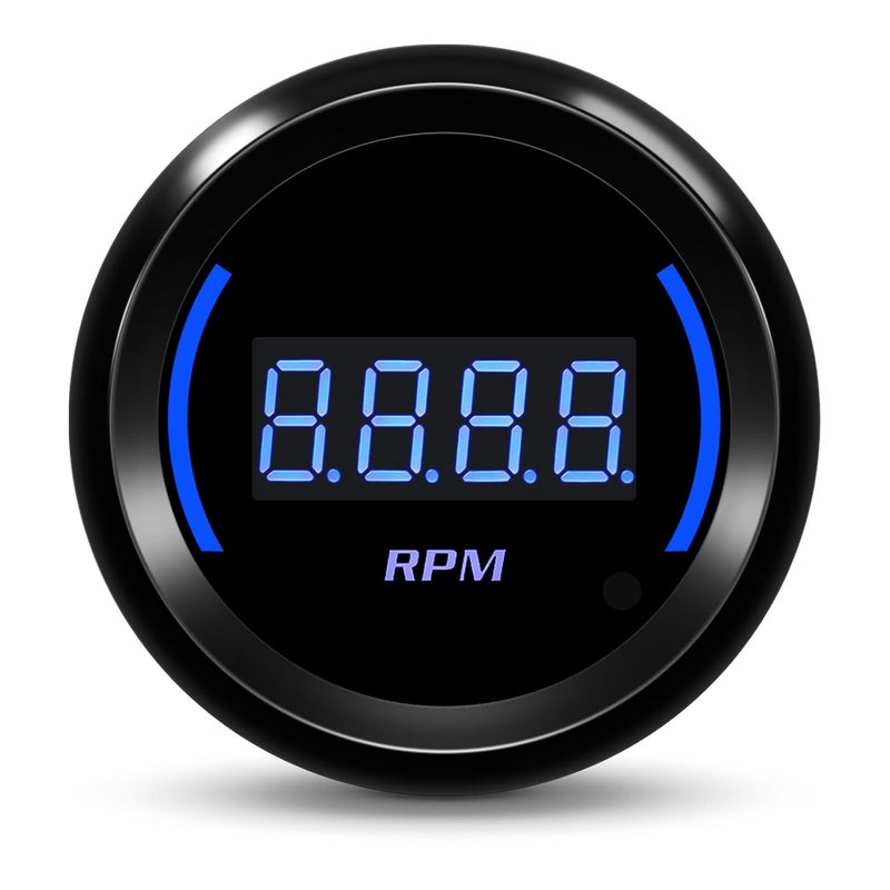 ARTILAURA 2" 52mm Tachometer 0-9000 RPM Gauge Blue Digital Tacho Meter for 12V Universal Car Auto - Image 1